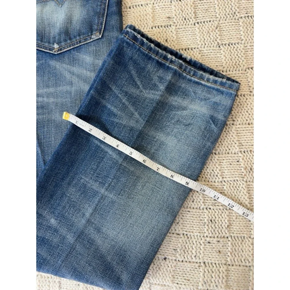 Polo Ralph Lauren Varick Slim Straight Jeans Mens 40x30 Blue Distressed Denim - Picture 8 of 10